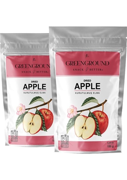 Kurutulmuş Kabuklu Halka Dilim Fuji Elma 150 gr 2'li Paket