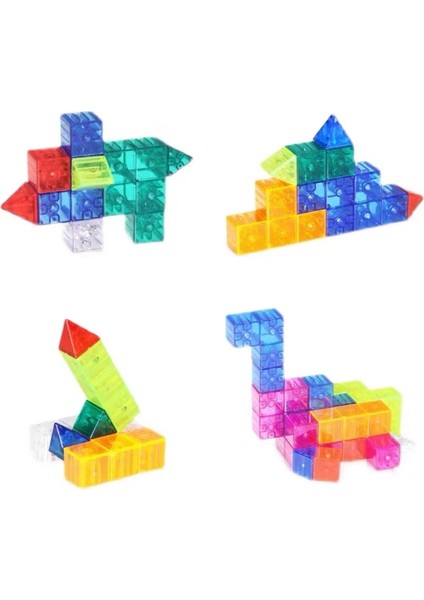34 Şeffaf Renk Manyetik Rubik Küpü Manyetik Yapı Taşları Luban Yapı Taşı Manyetik Rubik Küpü Eğitici Oyuncaklar (Yurt Dışından)