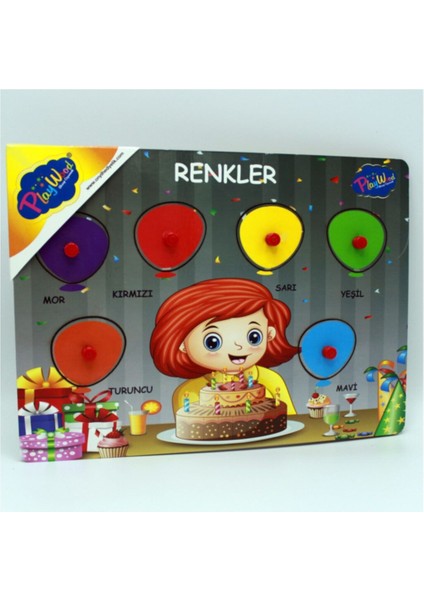 Onyıl Oyuncak 5760068 Ahşap Tutmalı Puzzle-Renkler Pastacı Kız