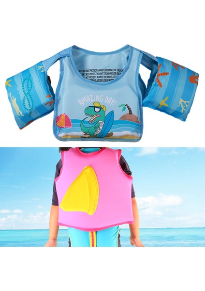 Çocuklar Yüzme Hayat Ceket Yelek Yüzmek Swim Trainer Yüzer Çocuk Havuzu Yelek Dinozor (Yurt Dışından)
