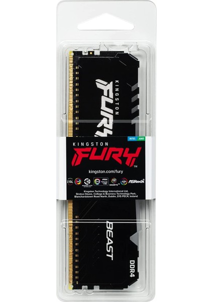 16GB Fury Beast Rgb 3600MHZ CL18 Ddr4 Masaüstü Ram