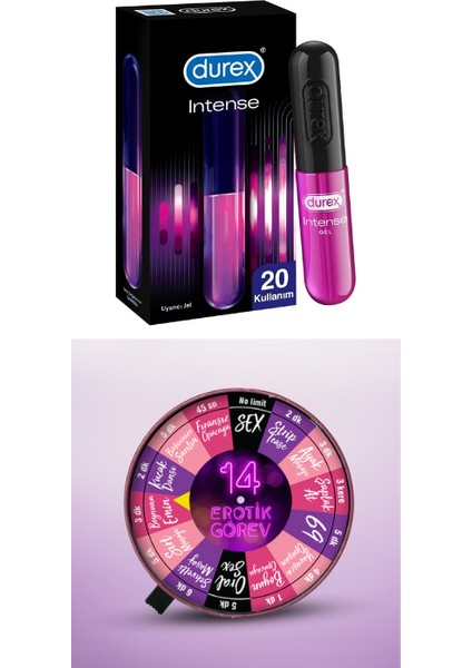 Ozzy Store Erotik Görev Çarkı ve Durex Intense Uyarıcı Jel 10 ml 20 Kullanım