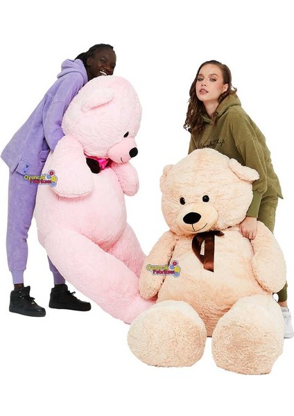 Oyuncak Büyük Boy Kocaman Salaş Puffy Peluş Ayı 2 Metre (200 Cm) Pembe