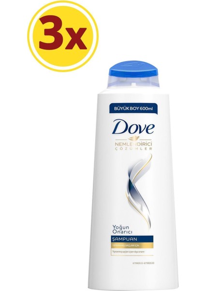 Yoğun Onarıcı Saç Bakım Şampuanı 600 ml X3