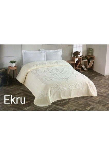 Çift Kişilik Ispanyol Battaniye 220 x 240 cm Ekru