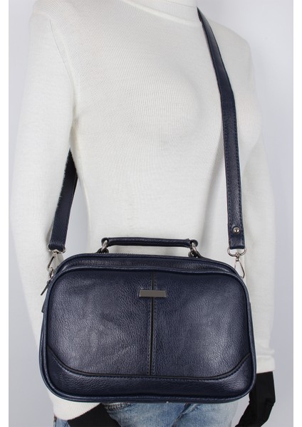 1381 Lacivert Suni Deri Bayan El ve Çapraz Omuz Çantası fiyatları