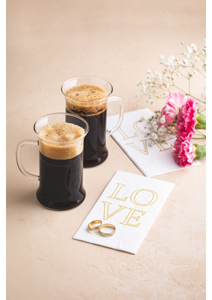 Napkin Store Peçete ( Love ) Gold Renk 24'lü