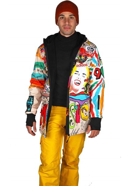 Doksanlar Temalı Outdoor Mont, Kayak ve Snowboard Montu Ön Fermuarlı modelleri