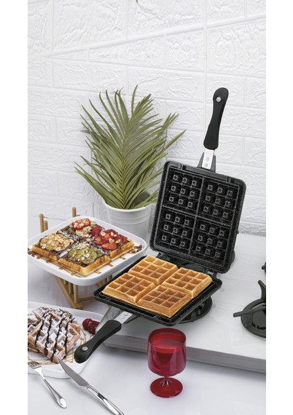 Waffle Tavası Siyah