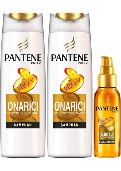 Onarıcı ve Koruyucu 2X500 ml Şampuan + 100 ml Keratin Onarıcı E Vitaminli Saç Bakım Yağı
