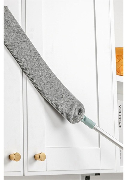Sihirli Mikrofiber Başlıklı Girintili Yüzey Dip Köşe Raf Temizleme Mopu Toz Alma Fırçası