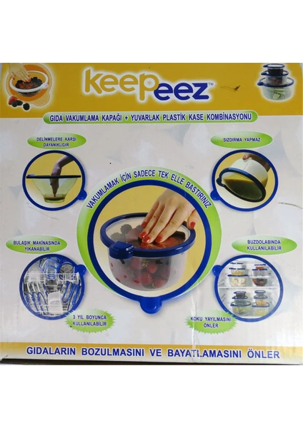 Keepeez Vakum Kapaklı Saklama Seti 3 Parça