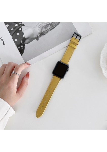 7 45mm / 6 & SE & 5 & 4 44mm için Parlak Saat Kordonu Sarı (Yurt Dışından) indirimleri