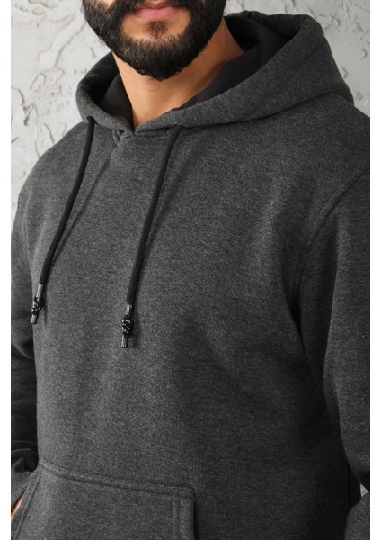 Gri Erkek Hoodie
