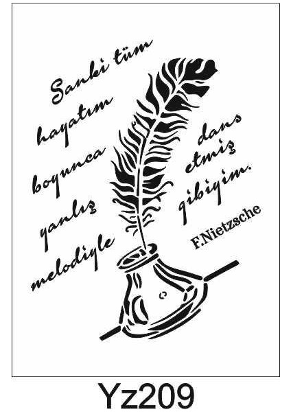 Yazı Desenler Stencil Şablon 25 x 35 cm YZ-209