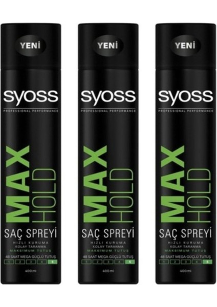 Saç Spreyi Max Hold 400 Ml. x 3 Adet