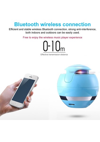 A18 Top Şekli Bluetooth Hoparlör LED Işık (Pembe) (Yurt Dışından)