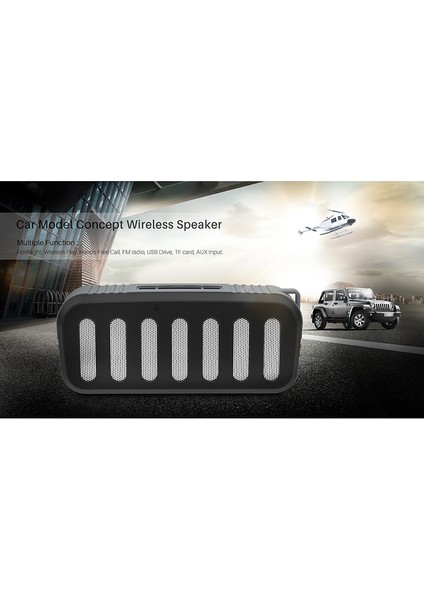 NR-2013 Tws Araba Egzoz Kanalı Şeklinde Bluetooth Hoparlör (Beyaz) (Yurt Dışından)