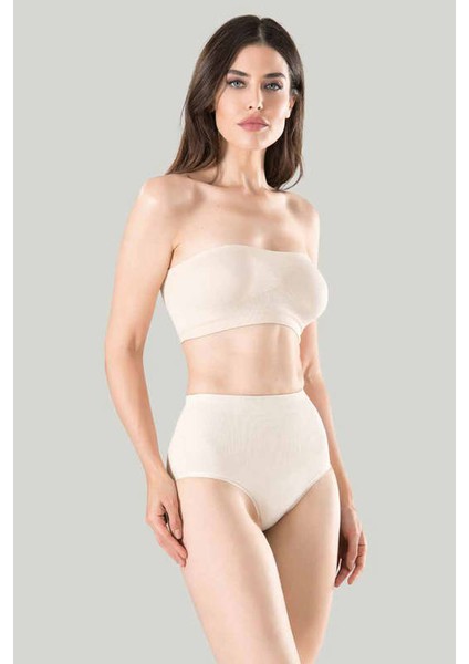 Silikonlu Kısa Bel Dikişsiz Slip Korse 33635