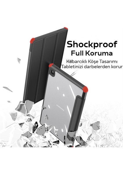 Sm Galaxy Tab A7 Lite T220-T225 Kılıf Mıknatıslı Toby Series Siyah