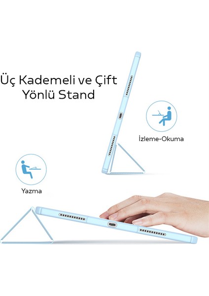 iPad Pro 11 (2018,2020,2021) Kılıf Kalem Bölmeli Toby Series Mavi fırsatları