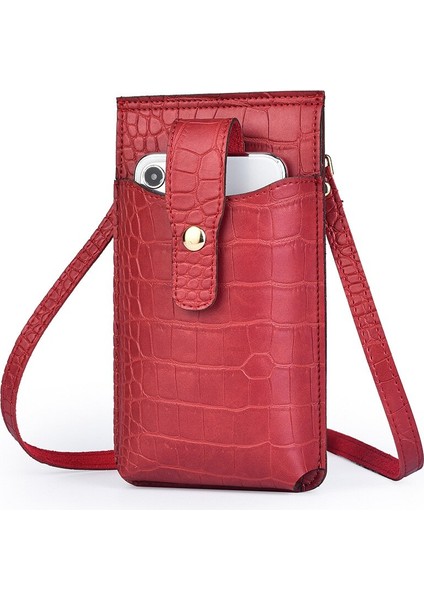 Cüzdan Kadın Timsah Desen Mini Telefon Çantası Kredi Kartı Sahibi Bayan Omuz Çantası Küçük Crossbody Çanta Kadın Cüzdan Poşet (Yurt Dışından)