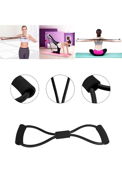 Egzersiz Spor Pilates Yumuşak Sünger Saplı Vücut Geliştirme ve Şekillendirme Direnç Lastiği
