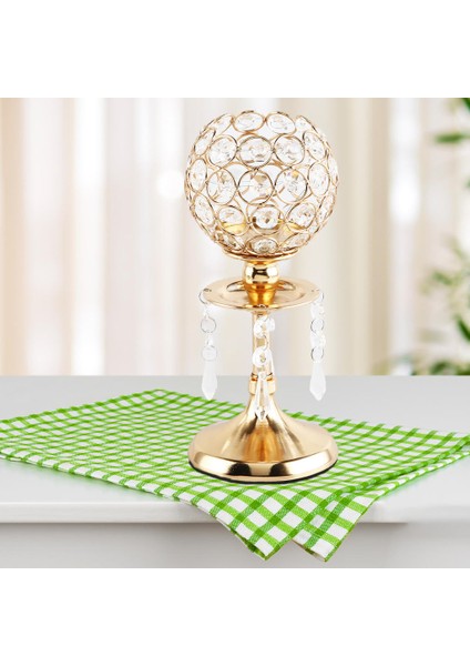 Kristal Mumluk Sütun Şamdan Standı Altın S (Yurt Dışından) modelleri