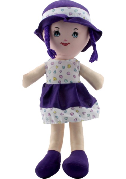 Laviyosa Mor Elbiseli Yumuşak Bez Bebek Hediye Oyuncak (50 Cm)