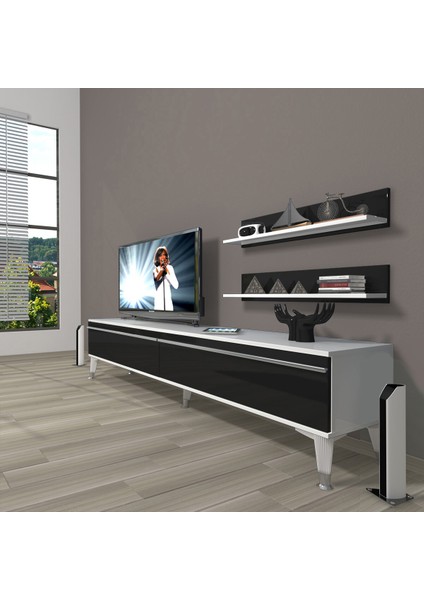 Eko 4 Mdf Std Silver Tv Ünitesi Tv Sehpası Beyaz Siyah