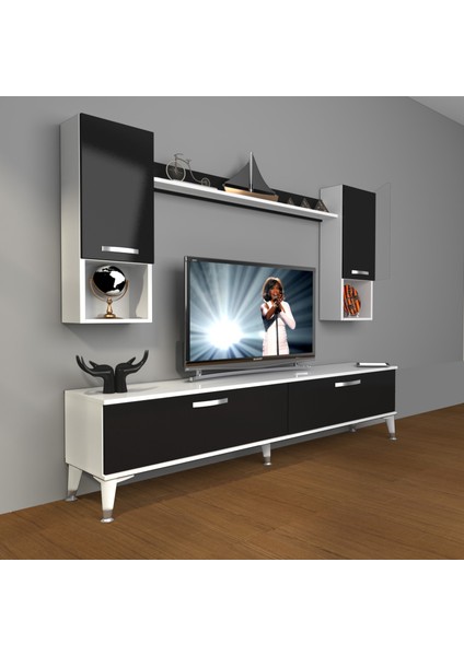 Eko 5da Mdf Std Silver Tv Ünitesi Tv Sehpası Beyaz Siyah