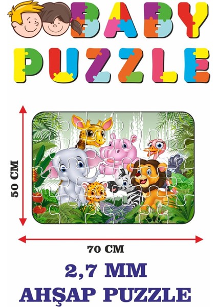 Sevimli Hayvanlar Dev Parçalı Eğlenceli Puzzle 50X70 cm Puzzle