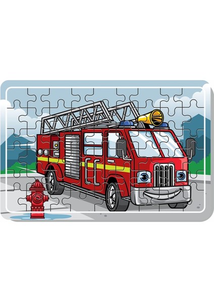Çimento Arabası, Itfaiye, Arabalar 54 Parça Ahşap Puzzle modelleri