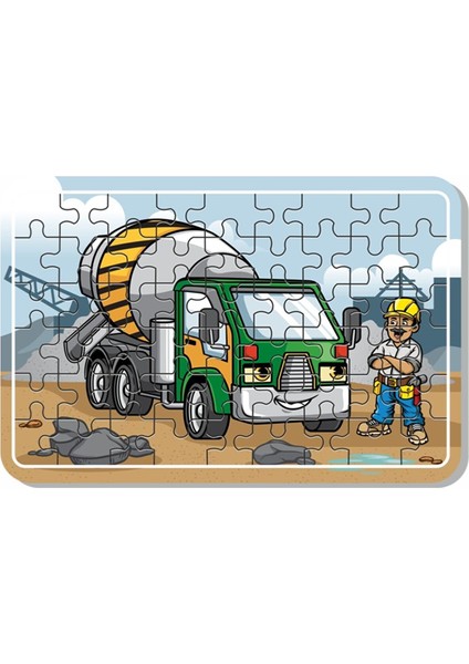 Çimento Arabası, Itfaiye, Arabalar 54 Parça Ahşap Puzzle fırsatları