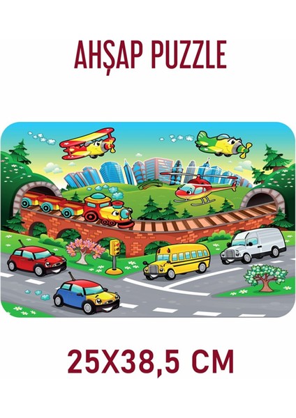 104 Parça Ahşap Puzzle Kara ve Hava Araçları fiyatları