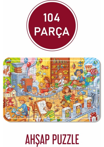 Oyuncak Fabrikası 104 Parça Ahşap Puzzle