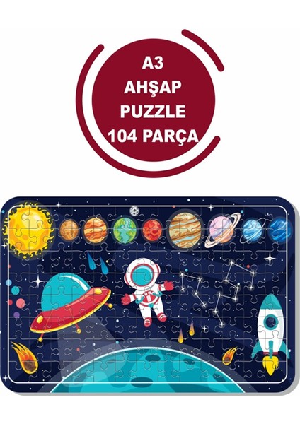 Astranot Uzay ve Gezegener A3 104 Parça Puzzle, Oyuncak, Yapboz