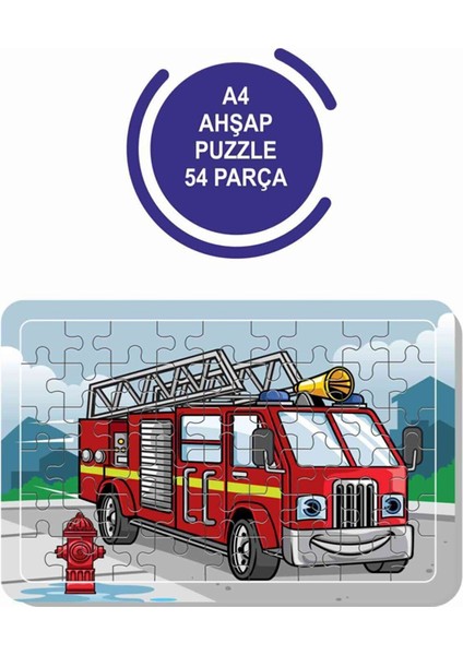 4'lü Set 54 Parça Ahşap Puzzle