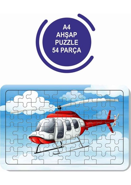 4'lü Set 54 Parça Ahşap Puzzle