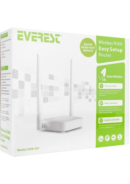 Ewr-301 Kablosuz-N Wps + Wısp+Wds 300 Mbps Repeater+Access Point+Bridge