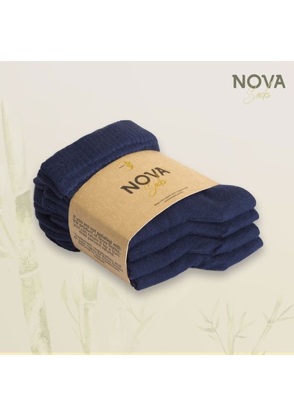 Nova Socks Kadın 4'lü Bambu Lastiksiz Sıkmayan Extra Rahat Şeker Çorabı / Çorap