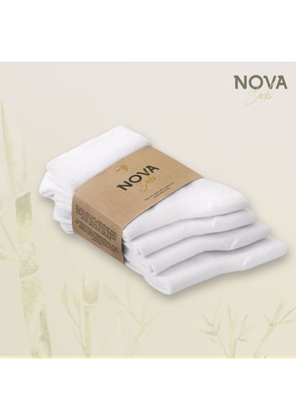 Nova Socks Erkek 4'lü Bambu Lastiksiz Sıkmayan Extra Rahat Şeker Çorabı / Çorap