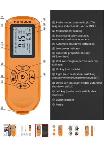 Boya Kalınlık Ölçüm Test Cihazı Oto Boya Macun modelleri