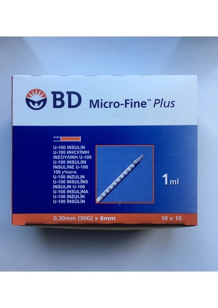 Micro-Fine Insülin Enjektörü 1ml 1 Paket 100 Adet