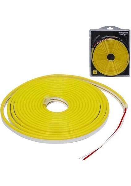 12VOLT 5 M 6 x 12 mm Sarı Neon LED Şerit