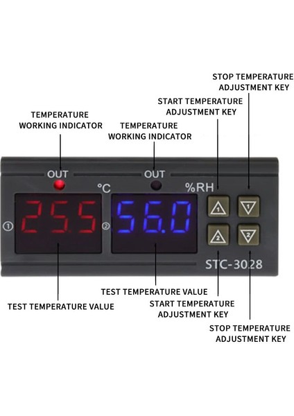 Çınar Hobi STC-3028 Isı ve Nem Ölçer Termostat Çift Ekran 220V