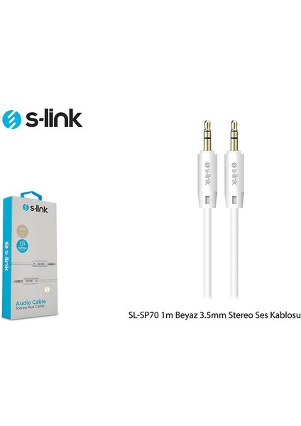 SL-SP70 1m Beyaz 3.5mm Stereo Ses Kablosu fiyatları