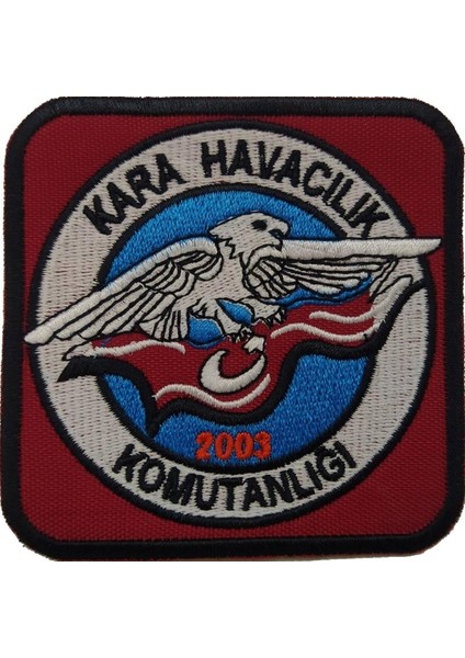 Sim Nakış Kara Havacılık Komutanlığı 2003 Nakış Işleme Arma Patch Peç 9×9 cm