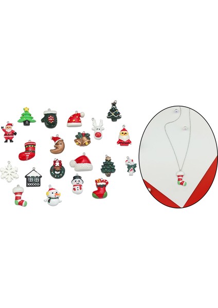 20 Adet Noel Kolye Boncuğu El Yapımı Takı Için (Yurt Dışından) modelleri