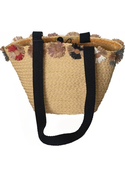 Bohem Çok Renkli Papatya Detaylı El Yapımı Hasır Kadın Plaj Çanta fiyatları